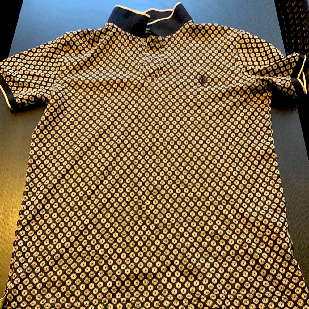 Roberto Cavalli black and gold men shirt